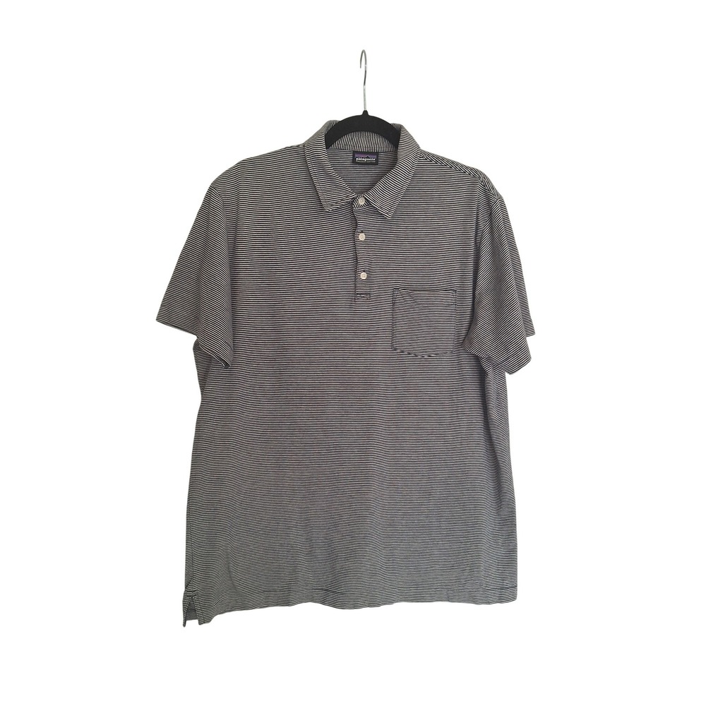 Patagonia Organic‎ Cotton Gray Stretch Striped Shirt Mens Large